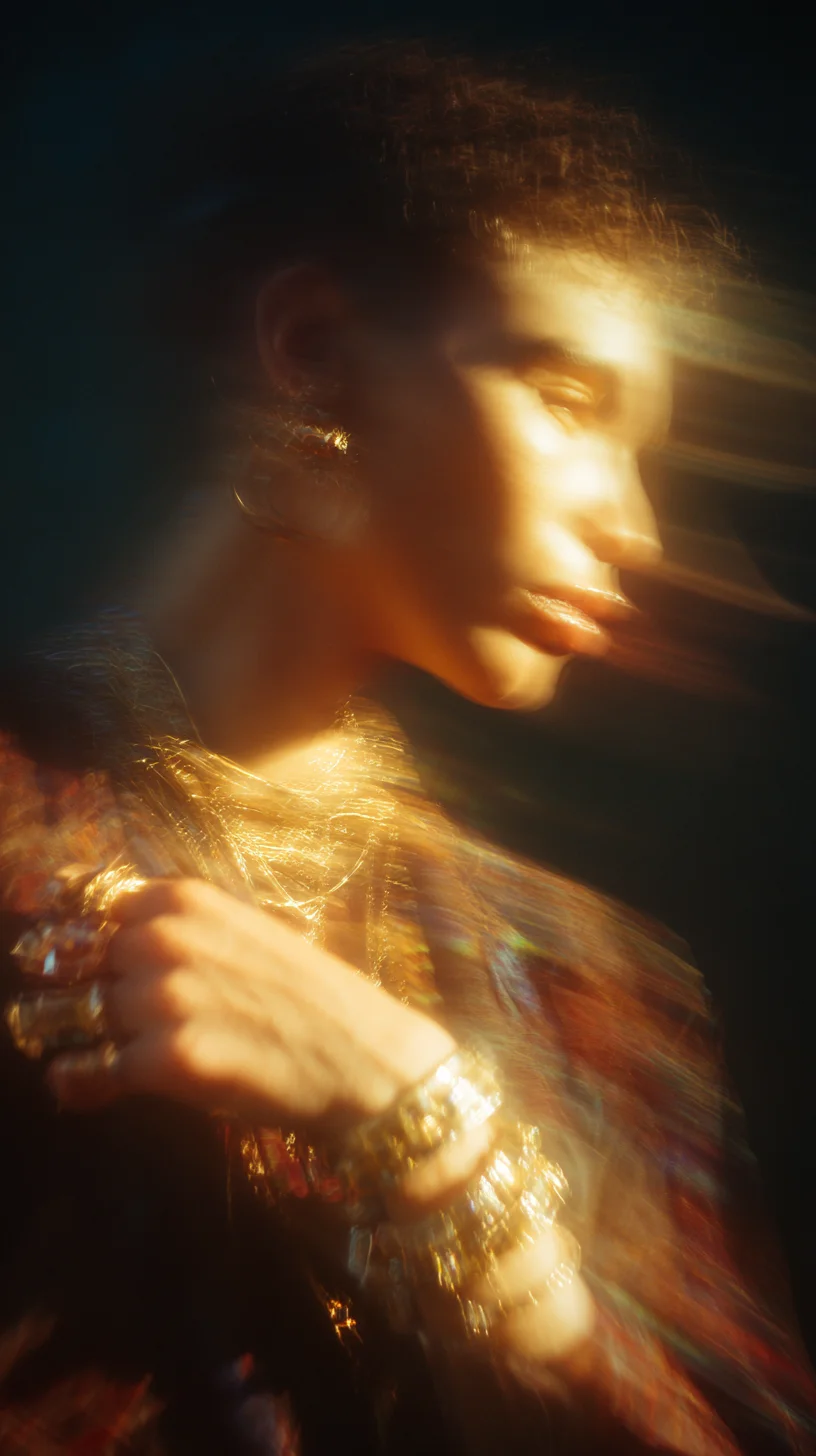Luminous golden editorial fashion prompt