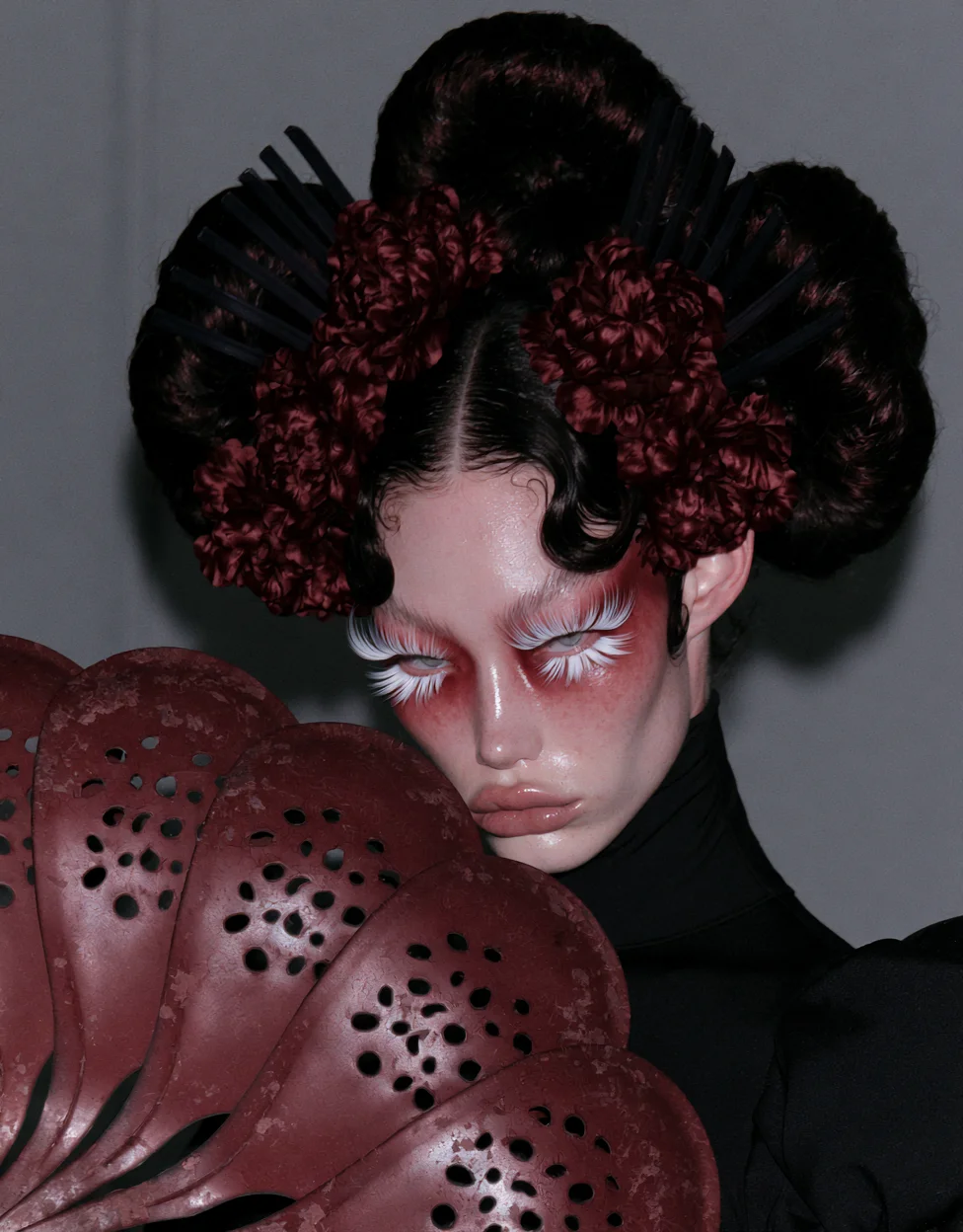 Avant-garde editorial beauty art prompt