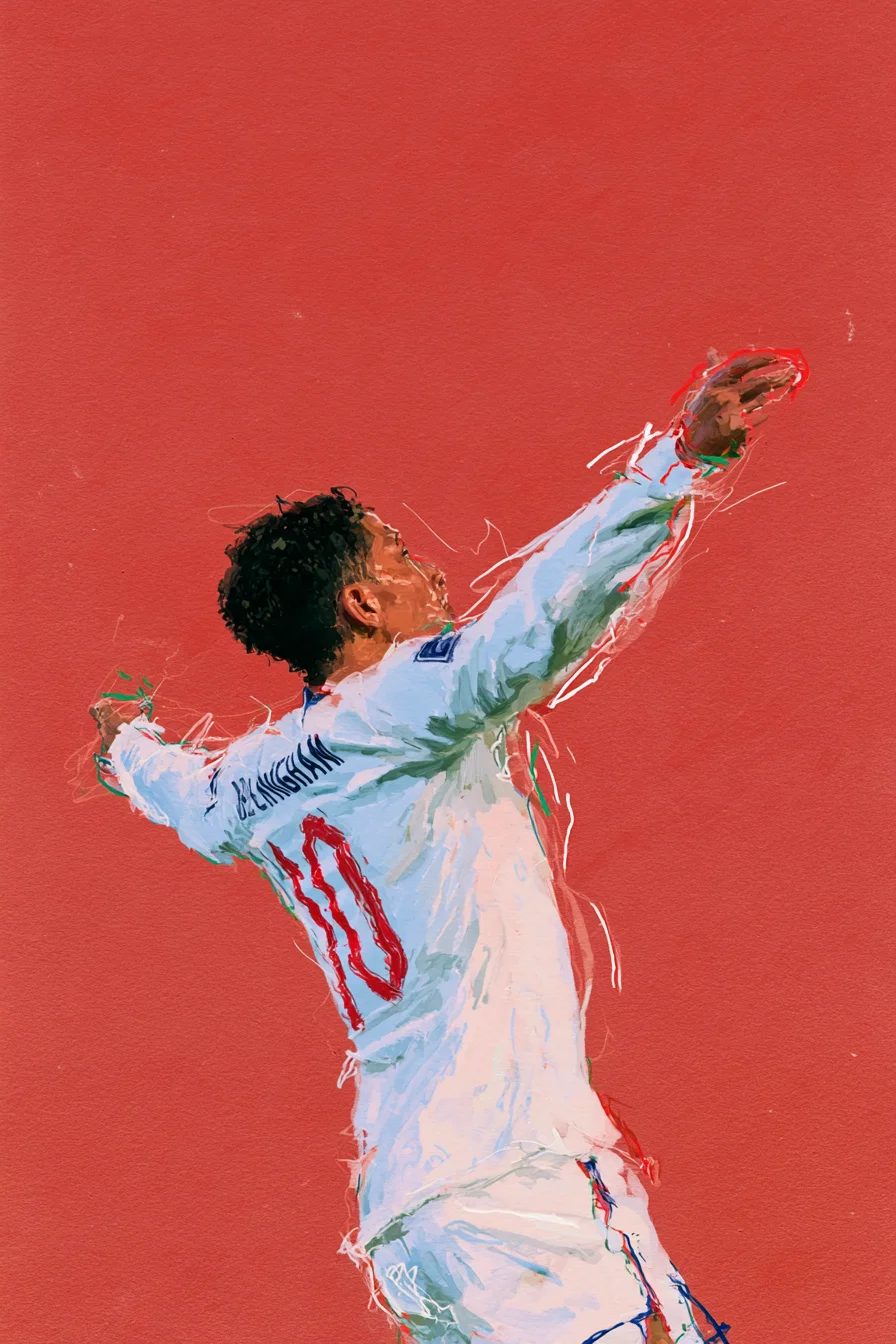 Expressive minimalist sports celebration art prompt