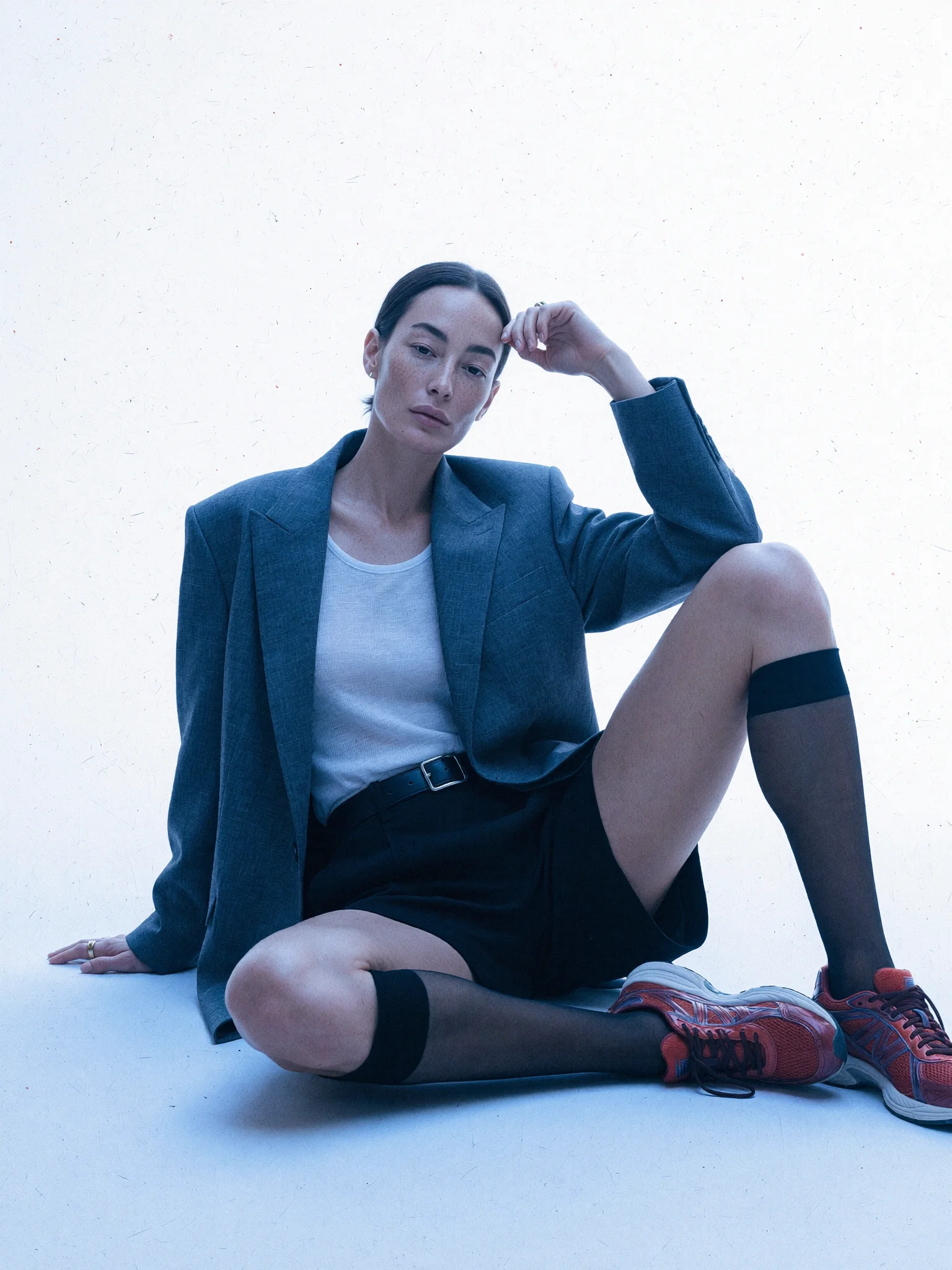 Minimalist editorial fashion studio prompt