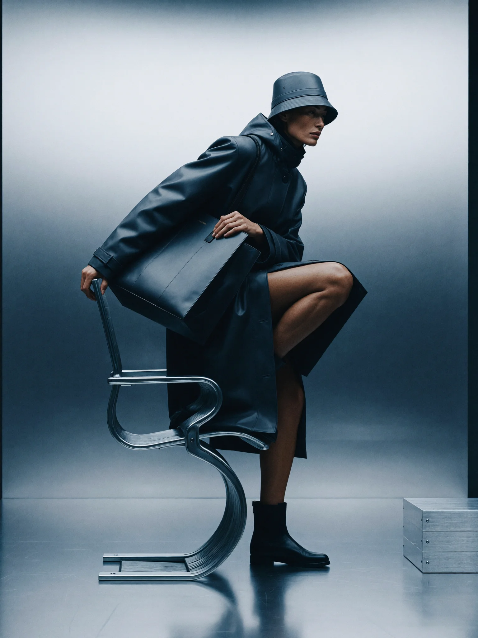 Moody minimalist fashion editorial prompt
