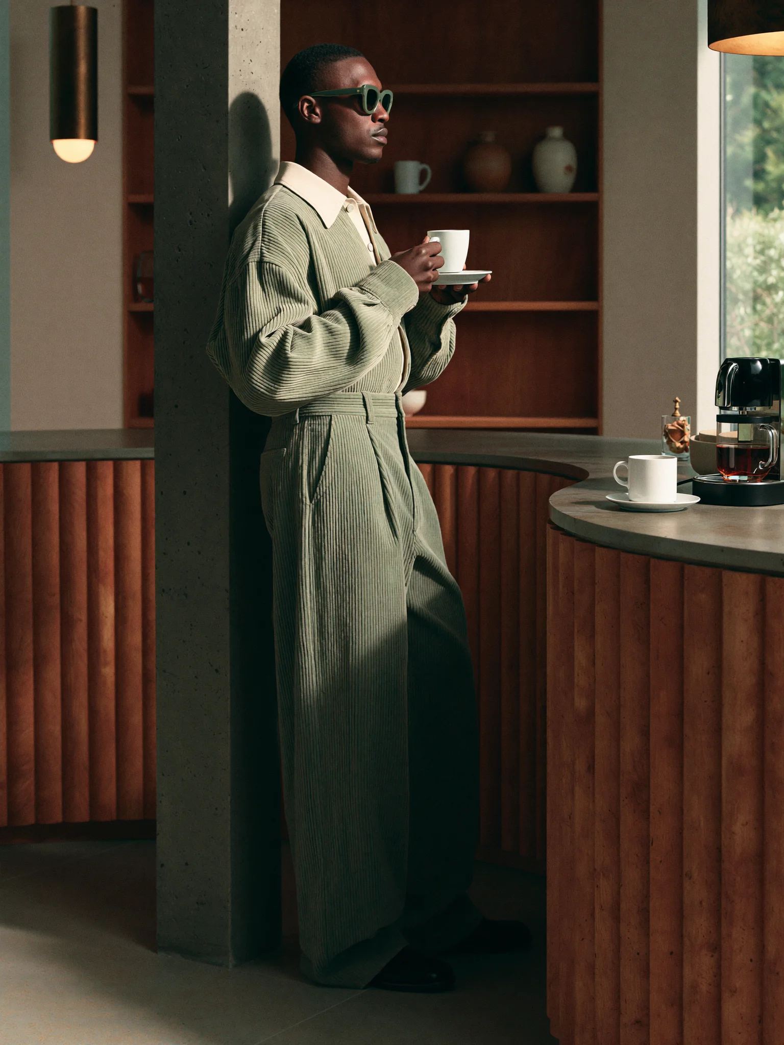 Modern menswear editorial fashion prompt