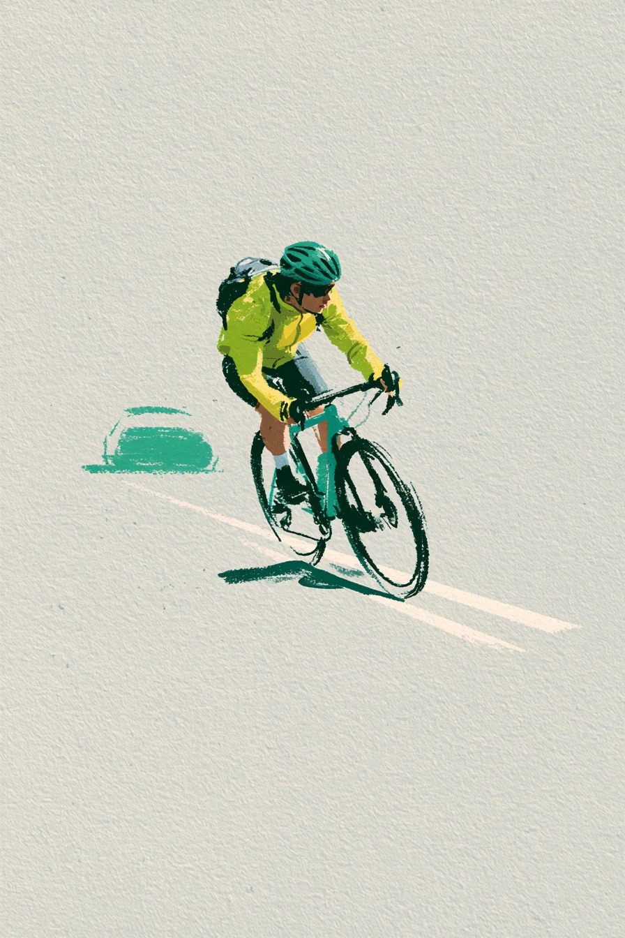Minimalist cyclist portrait line art prompt