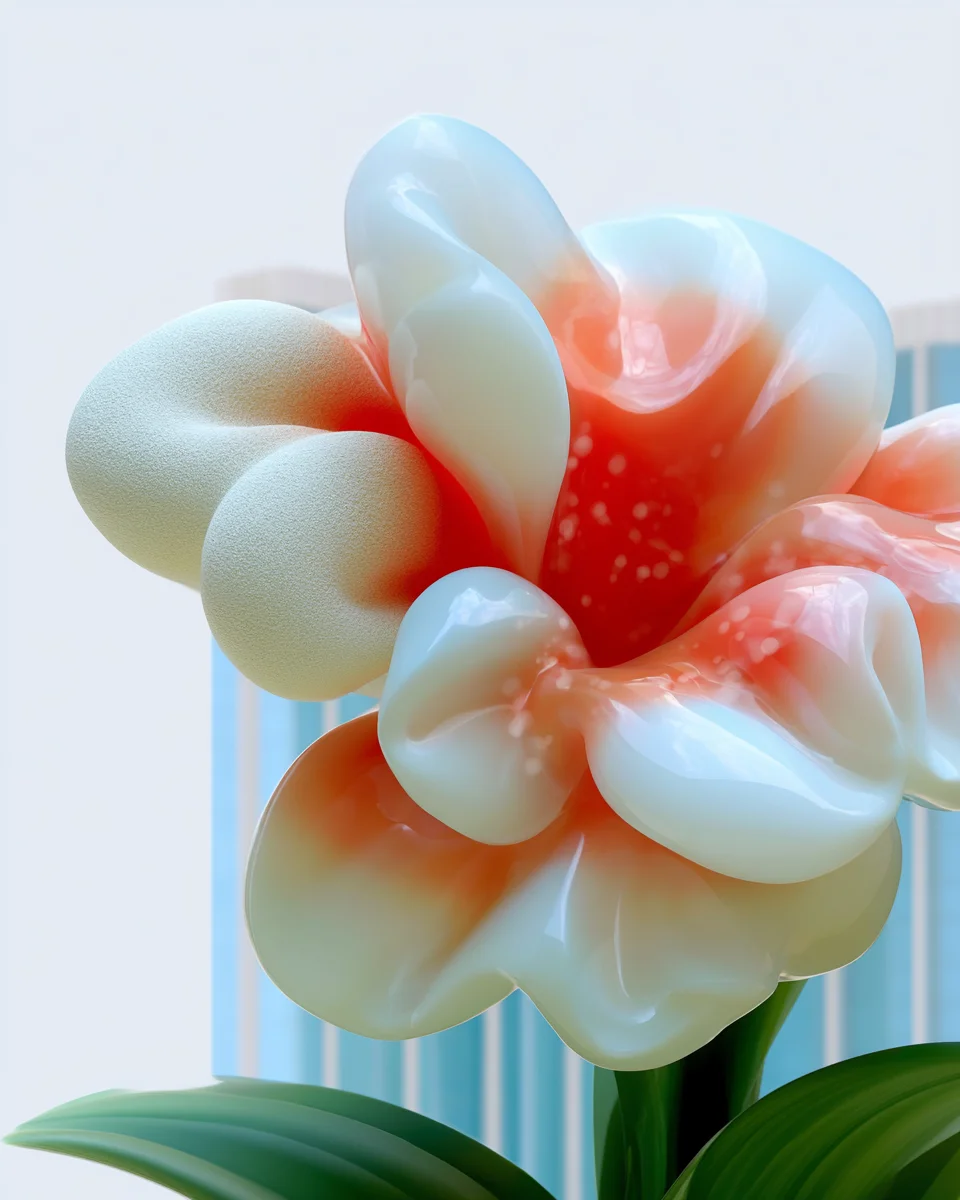 Dreamy translucent flower art prompt