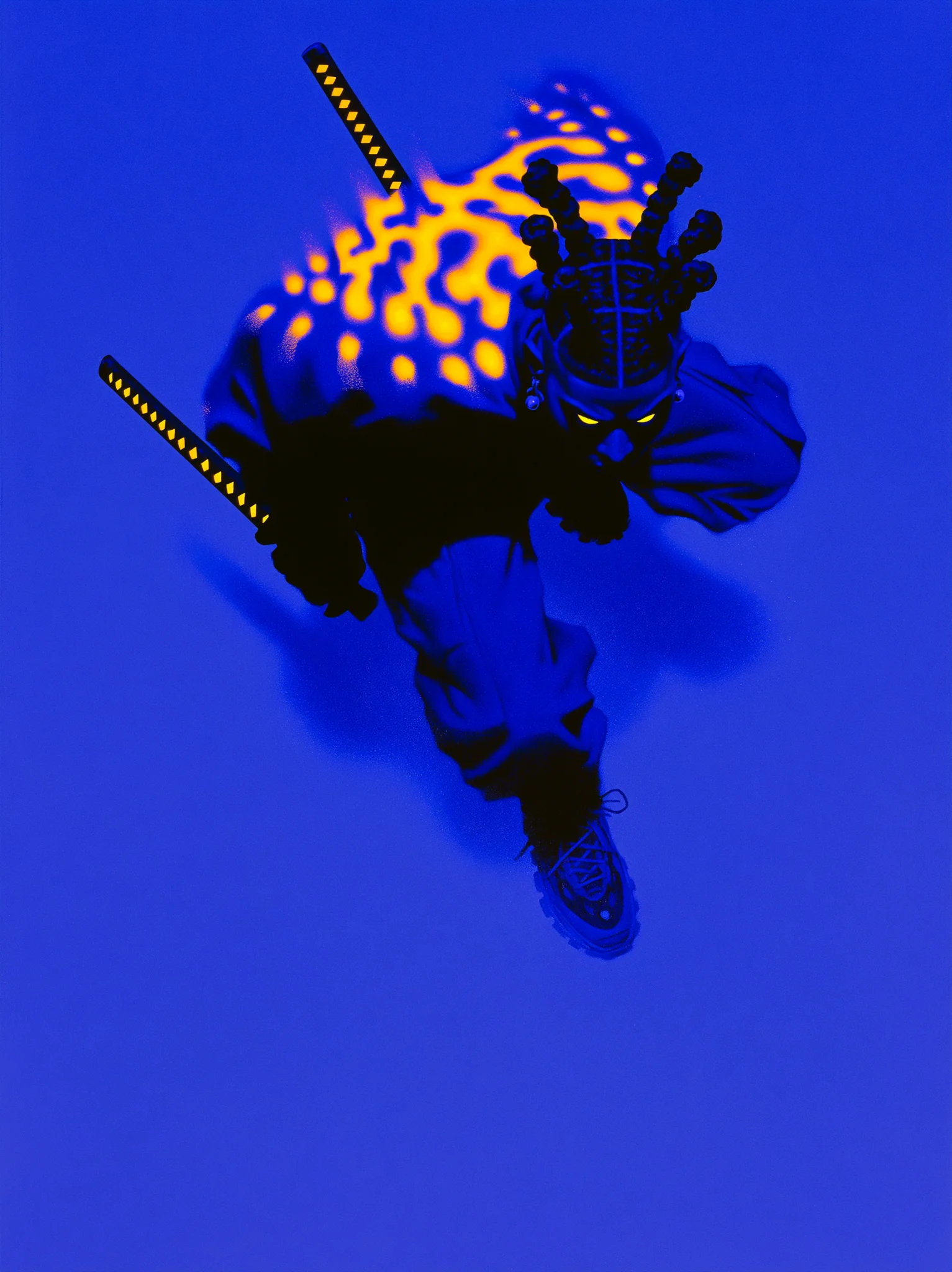 Neon cyberpunk dynamic character prompt