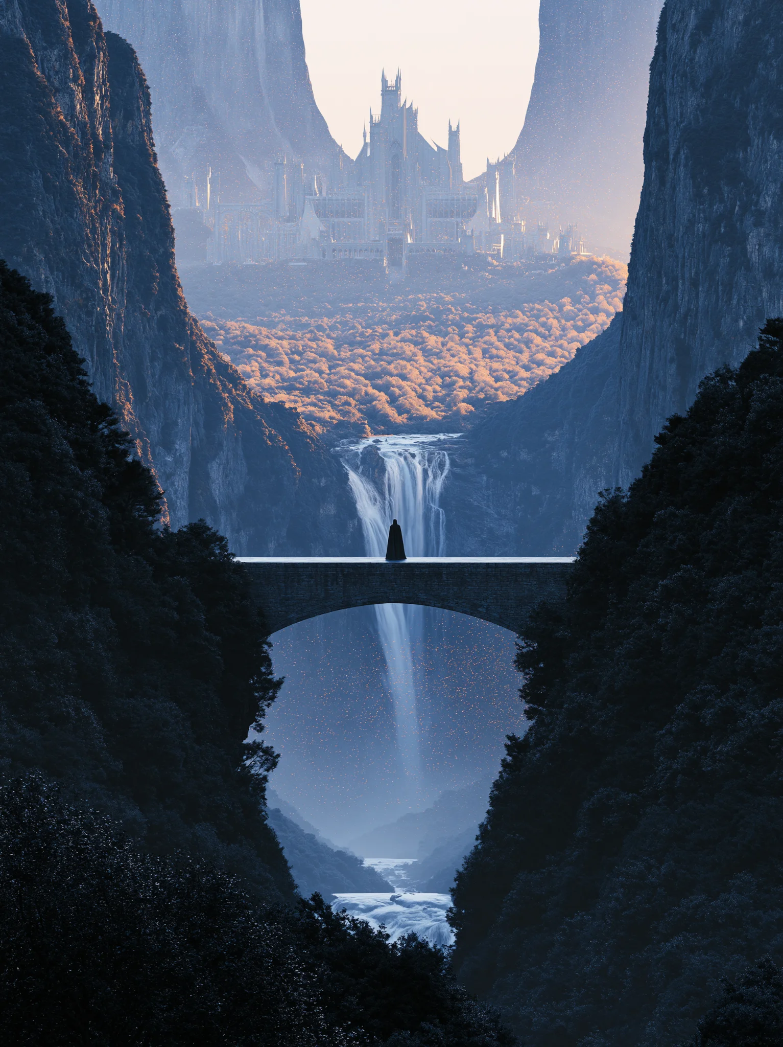 Cinematic fantasy castle landscape prompt