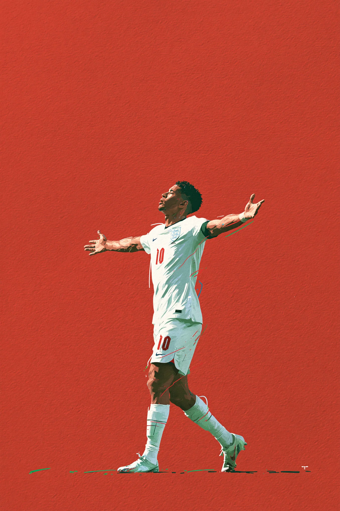 Minimalist expressive sports celebration prompt
