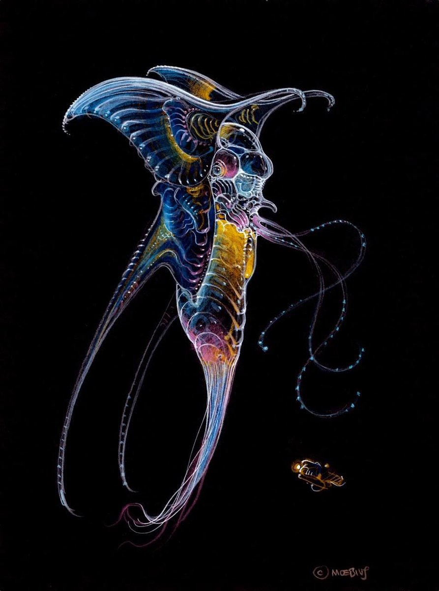 Concept art by Moebius for James Cameron's 'The Abyss' (1989) https…